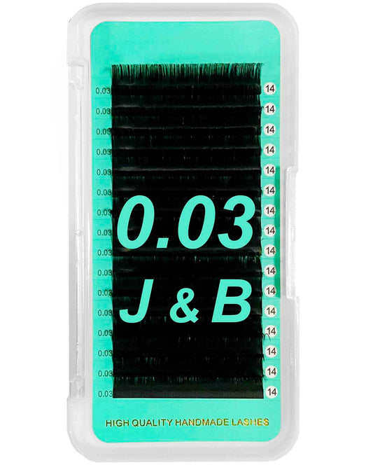 Cashmere Matte FauxMink Deep Black Individual Lashes 0.03mm Mega Volume 【16-lines】J curl & B curl