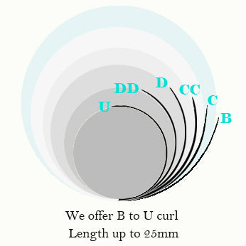 Cashmere Matte FauxMink Deep Black Individual Lash Extensions【0.05mm Volume 16-lines No-logo】Mixed Length