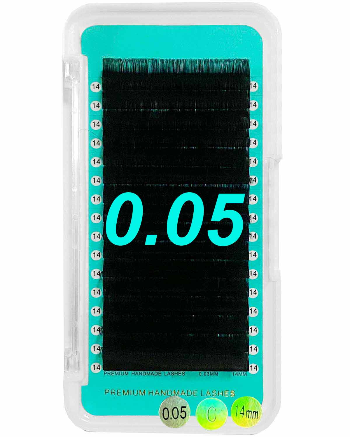Cashmere Matte FauxMink Deep Black Individual Lash Extensions【0.05mm Volume 16-lines No-logo】Mixed Length