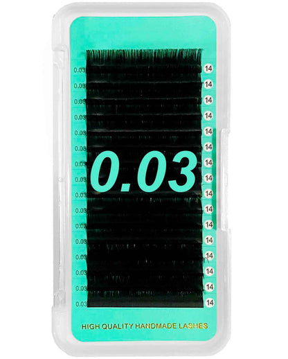 Cashmere Matte FauxMink Deep Black Individual Lashes 0.03mm Mega Volume 【16-lines No-logo】Mixed Length