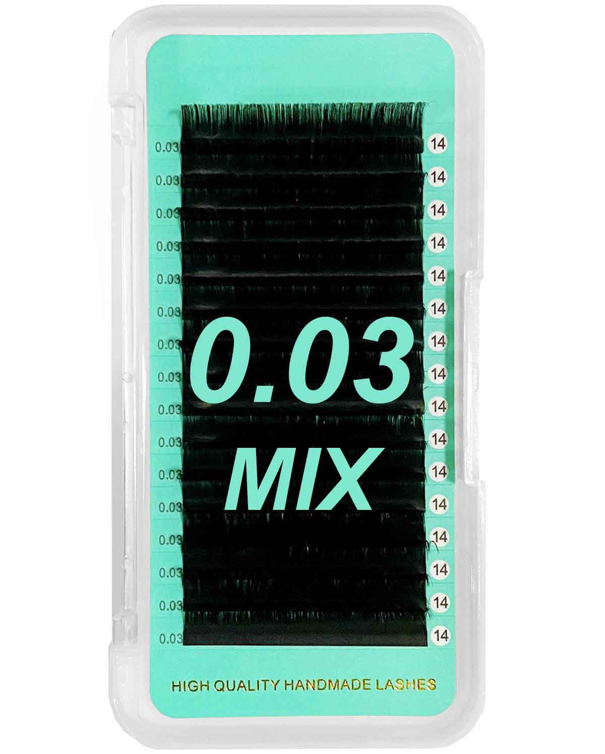 Cashmere Matte FauxMink Deep Black Individual Lashes 0.03mm Mega Volume 【16-lines No-logo】Mixed Length