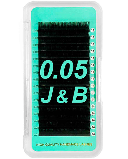 Cashmere Matte FauxMink Deep Black Individual Lash Extensions【0.05mm Volume 16-lines】J curl & B curl