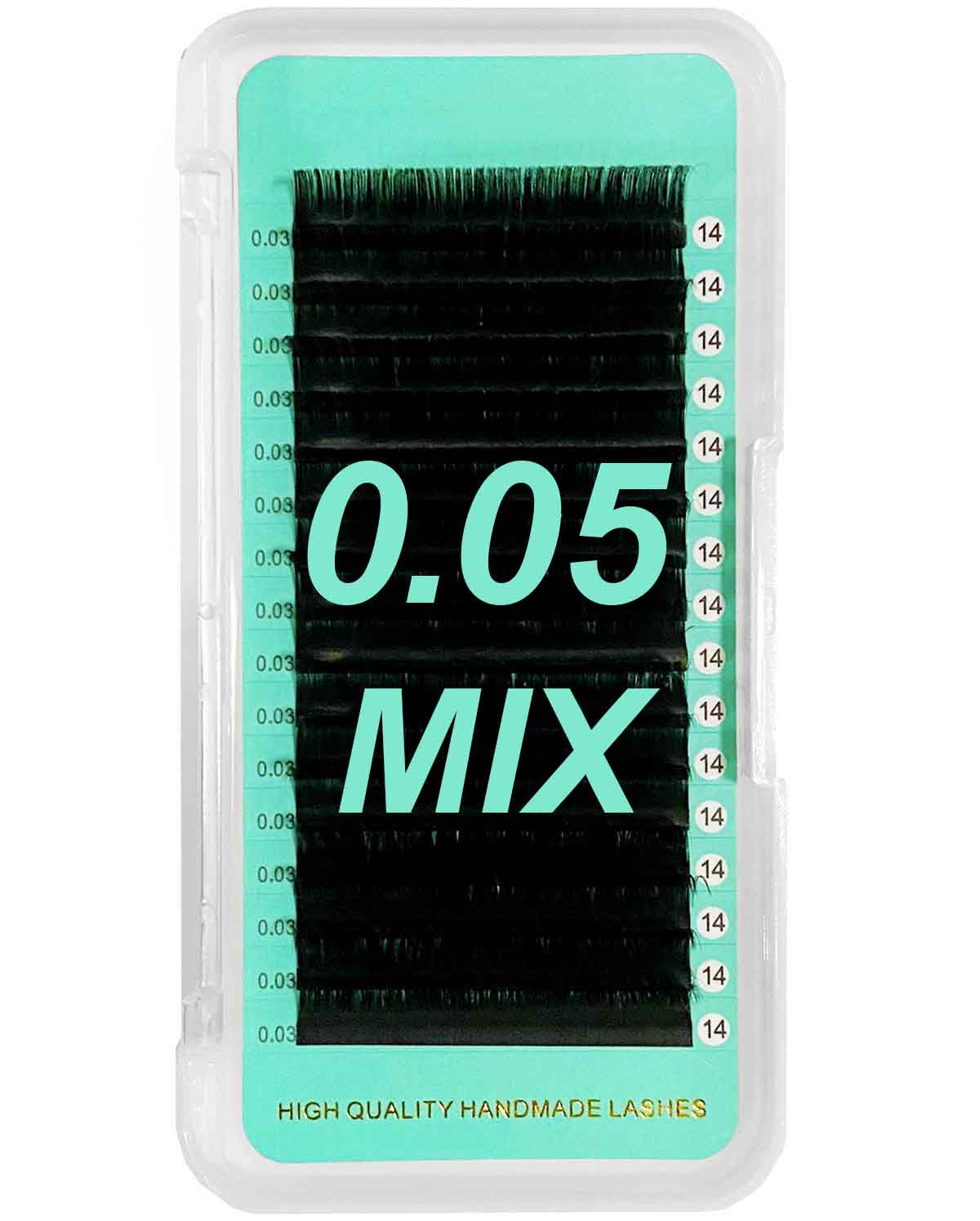 Cashmere Matte FauxMink Deep Black Individual Lash Extensions【0.05mm Volume 16-lines No-logo】Mixed Length