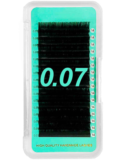 Cashmere Matte FauxMink Deep Black Individual Lash Extensions 0.07mm【16-lines No-logo】