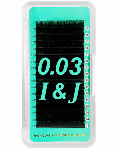 i curl & J curl Bottom Lash Cashmere Matte FauxMink Deep Black Individual Lashes 0.03mm Mega Volume