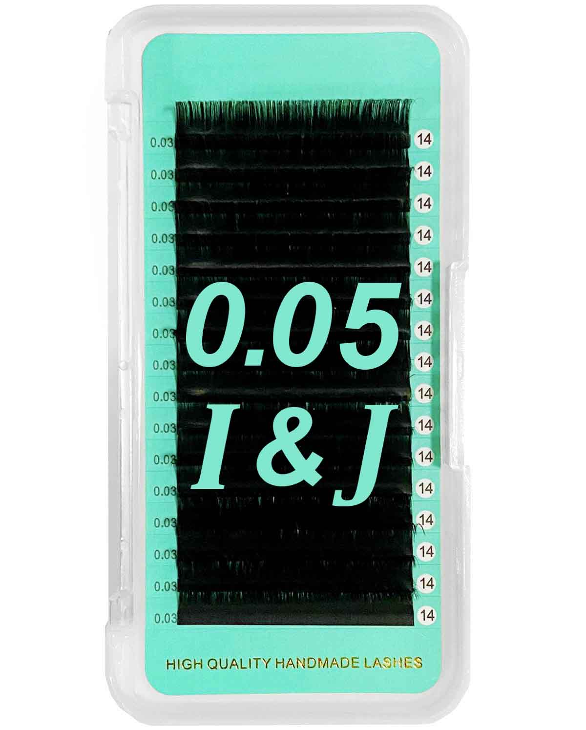 i curl & J curl Bottom Lash Cashmere Matte Faux Mink Deep Black Individual Lash Extensions【0.05mm Volume】