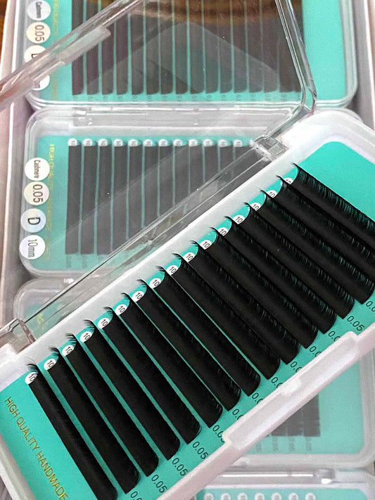 Cashmere Matte Faux Mink Deep Black Individual Lash Extensions【0.05mm Volume 16-lines No-logo】