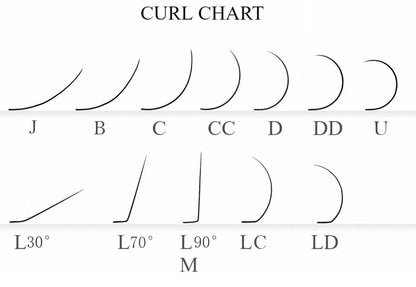 i curl & J curl Bottom Lash Cashmere Matte FauxMink Deep Black Individual Lashes 0.03mm Mega Volume