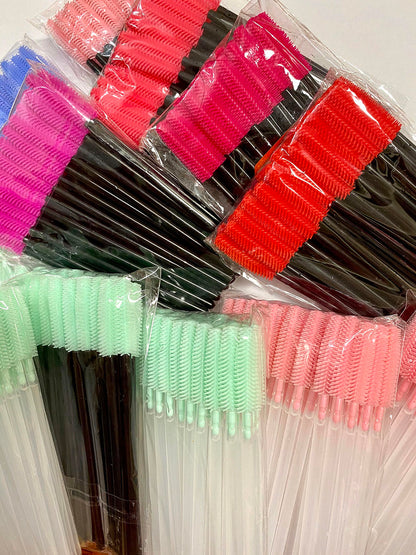 Silicone Mascara Wands Disposable Eyelash Brushes for Extensions 50 pieces/bag