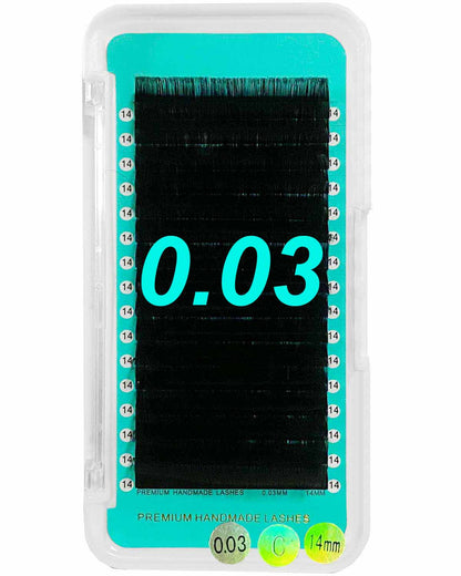 Cashmere Matte Faux Mink Deep Black Individual Lashes 0.03mm Mega Volume 【16-lines No-logo】