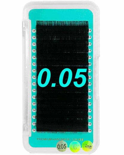 Cashmere Matte FauxMink Deep Black Individual Lash Extensions【0.05mm Volume 16-lines No-logo】