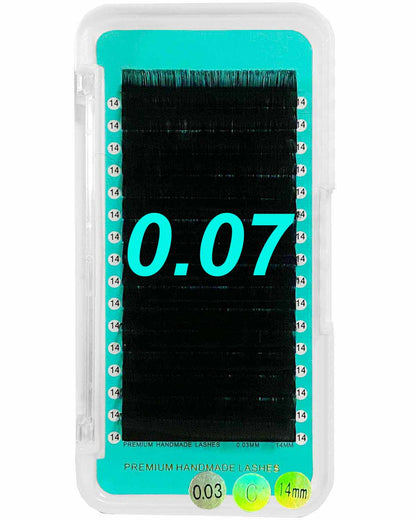 Cashmere Matte FauxMink Deep Black Individual Lash Extensions 0.07mm【16-lines No-logo】